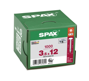 SPAX Halbrundkopf T-STAR plus 4CUT Vollgewinde Galvanisch blank verzinkt A2J  3,5x12  -  1000 Stk