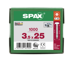 SPAX Halbrundkopf T-STAR plus 4CUT Vollgewinde Galvanisch...