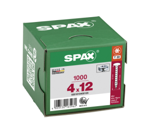 SPAX Halbrundkopf T-STAR plus 4CUT Vollgewinde WIROX A3J  4x12  -  1000 Stk