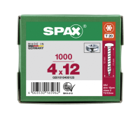 SPAX Halbrundkopf T-STAR plus 4CUT Vollgewinde WIROX A3J  4x12  -  1000 Stk