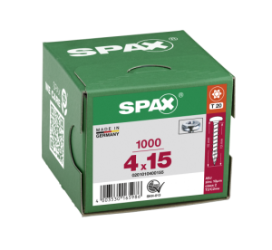 SPAX Halbrundkopf T-STAR plus 4CUT Vollgewinde WIROX A3J  4x15  -  1000 Stk