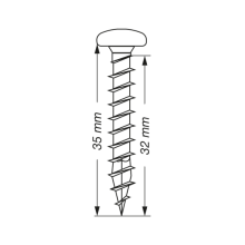 SPAX Halbrundkopf T-STAR plus 4CUT Vollgewinde WIROX A3J  4x35  -  1000 Stk