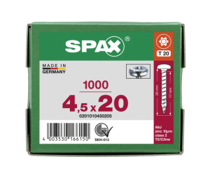 SPAX Halbrundkopf T-STAR plus 4CUT Vollgewinde WIROX A3J...