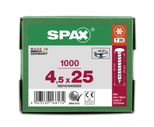 SPAX Halbrundkopf T-STAR plus 4CUT Vollgewinde Galvanisch...