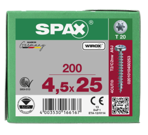 SPAX Halbrundkopf T-STAR plus 4CUT Vollgewinde WIROX A3J...