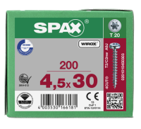 SPAX Halbrundkopf T-STAR plus 4CUT Vollgewinde WIROX A3J  4,5x30  -  200 Stk