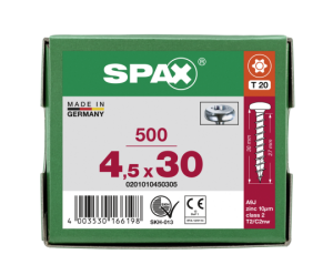 SPAX Halbrundkopf T-STAR plus 4CUT Vollgewinde Galvanisch...