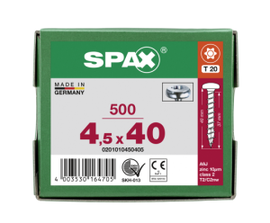 SPAX Halbrundkopf T-STAR plus 4CUT Vollgewinde WIROX A3J...