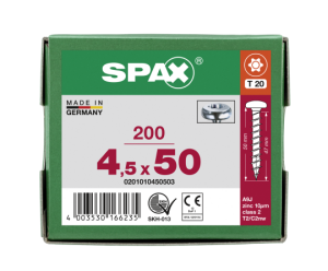 SPAX Halbrundkopf T-STAR plus 4CUT Vollgewinde Galvanisch...