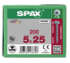 SPAX Halbrundkopf T-STAR plus 4CUT Vollgewinde WIROX A3J  5x25  -  200 Stk