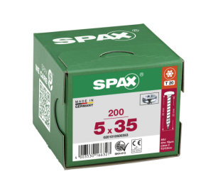 SPAX Halbrundkopf T-STAR plus 4CUT Vollgewinde WIROX A3J  5x35  -  200 Stk