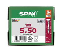 SPAX Halbrundkopf T-STAR plus 4CUT Vollgewinde WIROX A3J  5x50  -  100 Stk