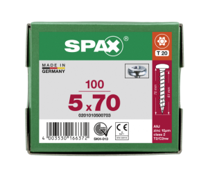 SPAX Halbrundkopf T-STAR plus 4CUT Vollgewinde WIROX A3J...