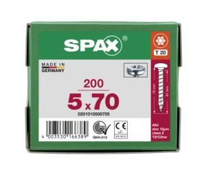 SPAX Halbrundkopf T-STAR plus 4CUT Vollgewinde WIROX A3J...