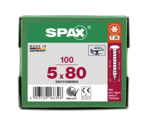 SPAX Halbrundkopf T-STAR plus 4CUT Vollgewinde Galvanisch...