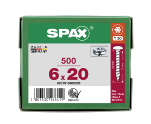 SPAX Halbrundkopf T-STAR plus 4CUT Vollgewinde Galvanisch...