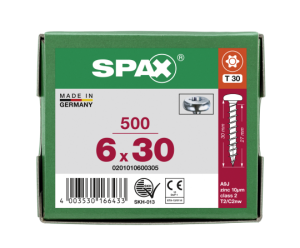 SPAX Halbrundkopf T-STAR plus 4CUT Vollgewinde Galvanisch...