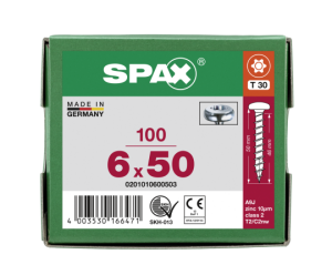 SPAX Halbrundkopf T-STAR plus 4CUT Vollgewinde Galvanisch...