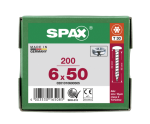 SPAX Halbrundkopf T-STAR plus 4CUT Vollgewinde Galvanisch...