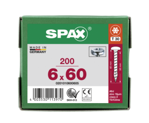 SPAX Halbrundkopf T-STAR plus 4CUT Vollgewinde Galvanisch...