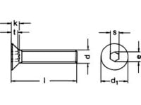 Senkschraube DIN 7991 Innen6kt  M 3 X 5-5 Edelstahl rostfrei A2 1000 Stk