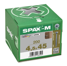 SPAX-M Senkkopf T-STAR plus - Kleiner Fräskopf Teilgewinde WIROX A3J  T20  -  4,5x45  -  200 Stk