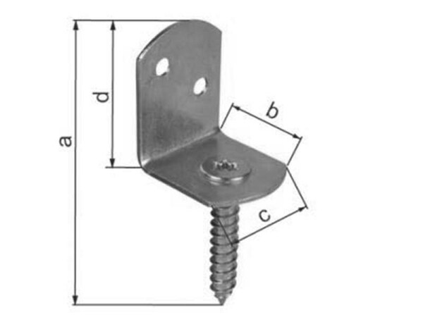 Flechtzaunhalter L-Form mit Schraube TX30 50 Stk Edelstahl rostfrei A2