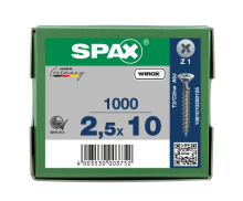 SPAX Senkkopf Kreuzschlitz Z - Vollgewinde WIROX A3J  PZ1  -  2,5x10  -  1000 Stk