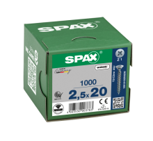 SPAX Senkkopf Kreuzschlitz Z - Vollgewinde WIROX A3J  PZ1  -  2,5x20  -  1000 Stk