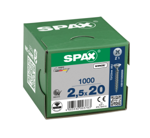 SPAX Senkkopf Kreuzschlitz Z - Vollgewinde WIROX A3J  PZ1  -  2,5x20  -  1000 Stk