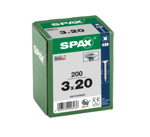 SPAX Senkkopf Kreuzschlitz Z - Vollgewinde WIROX A3J  PZ1  -  3x20  -  200 Stk