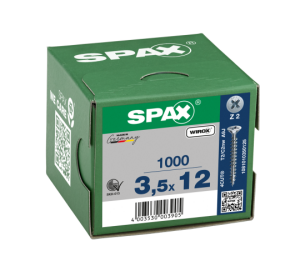 SPAX Senkkopf Kreuzschlitz Z - Vollgewinde WIROX A3J  PZ2  -  3,5x12  -  1000 Stk