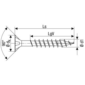 SPAX Senkkopf Kreuzschlitz Z - Vollgewinde WIROX A3J  PZ3  -  6x80  -  100 Stk