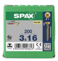 SPAX Senkkopf Kreuzschlitz Z - Vollgewinde YELLOX A2L  PZ1  -  3x16  -  200 Stk