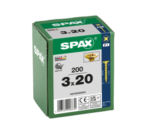 SPAX Senkkopf Kreuzschlitz Z - Vollgewinde YELLOX A2L  PZ1  -  3x20  -  200 Stk