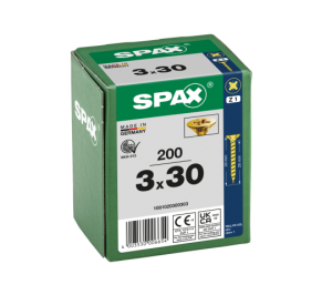 SPAX Senkkopf Kreuzschlitz Z - Vollgewinde YELLOX A2L  PZ1  -  3x30  -  200 Stk