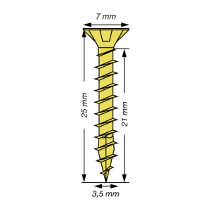 SPAX Senkkopf Kreuzschlitz Z - Vollgewinde YELLOX A2L  PZ2  -  3,5x25  -  1000 Stk