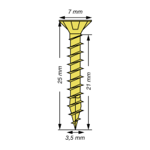 SPAX Senkkopf Kreuzschlitz Z - Vollgewinde YELLOX A2L  PZ2  -  3,5x25  -  200 Stk