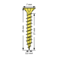 SPAX Senkkopf Kreuzschlitz Z - Vollgewinde YELLOX A2L  PZ2  -  3,5x25  -  200 Stk