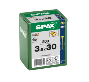 SPAX Senkkopf Kreuzschlitz Z - Vollgewinde YELLOX A2L  PZ2  -  3,5x30  -  200 Stk