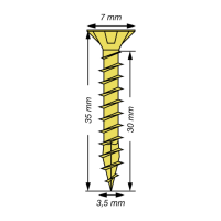 SPAX Senkkopf Kreuzschlitz Z - Vollgewinde YELLOX A2L  PZ2  -  3,5x35  -  1000 Stk