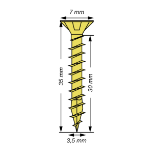 SPAX Senkkopf Kreuzschlitz Z - Vollgewinde YELLOX A2L  PZ2  -  3,5x35  -  200 Stk