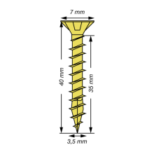 SPAX Senkkopf Kreuzschlitz Z - Vollgewinde YELLOX A2L  PZ2  -  3,5x40  -  200 Stk