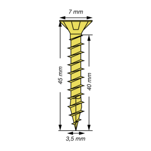 SPAX Senkkopf Kreuzschlitz Z - Vollgewinde YELLOX A2L  PZ2  -  3,5x45  -  200 Stk