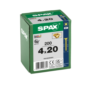 SPAX Senkkopf Kreuzschlitz Z - Vollgewinde YELLOX A2L  PZ2  -  4x20  -  200 Stk