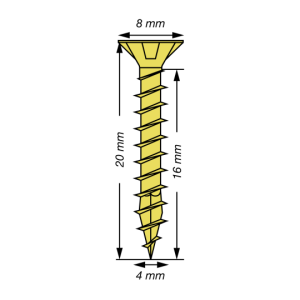 SPAX Senkkopf Kreuzschlitz Z - Vollgewinde YELLOX A2L  PZ2  -  4x20  -  200 Stk