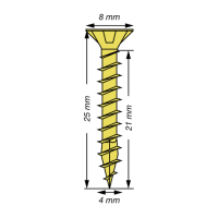 SPAX Senkkopf Kreuzschlitz Z - Vollgewinde YELLOX A2L  PZ2  -  4x25  -  200 Stk