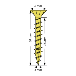 SPAX Senkkopf Kreuzschlitz Z - Vollgewinde YELLOX A2L  PZ2  -  4x30  -  1000 Stk