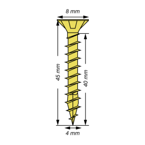 SPAX Senkkopf Kreuzschlitz Z - Vollgewinde YELLOX A2L  PZ2  -  4x45  -  500 Stk