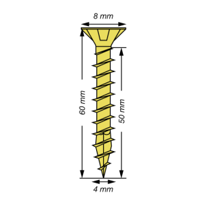 SPAX Senkkopf Kreuzschlitz Z - Vollgewinde YELLOX A2L  PZ2  -  4x60  -  100 Stk